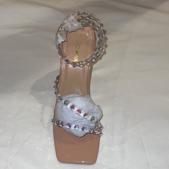 Fashion Nova - Nude Embellished Heels - Picture 7 of 9